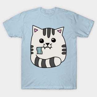 demiboy pride flag cat T-Shirt